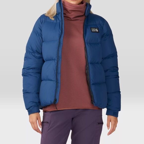 nwt mountain hardwear‎ nevadan down jacket puffer large blue navy outer dark - Picture 13 of 15